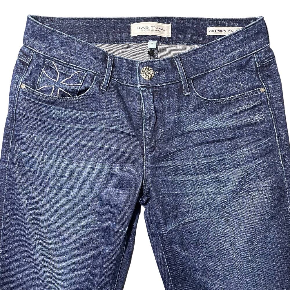 Habitual Denim Gryphon Mini Boot Bootcut Blue Jeans El Dorado Dark Wash Size 26